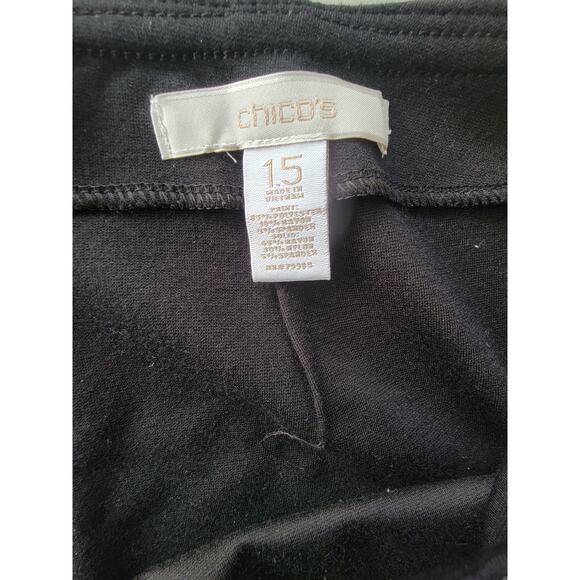 Chico's Stretchy Knit Leopard Print Color Block Pencil Skirt Career Wear Size 10 - Picture 2 of 5